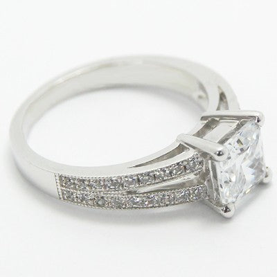 Split Band Princess Setting 14k White Gold E93723