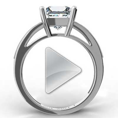 Split Band Princess Setting 14k White Gold E93723