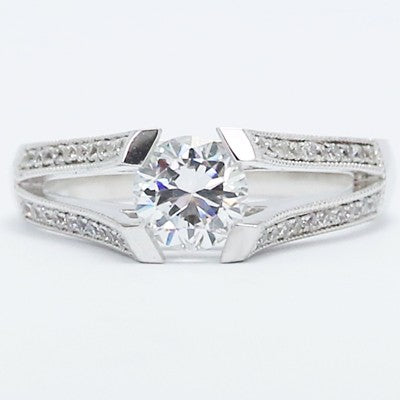Split Shank Tension Ring 14k White Gold