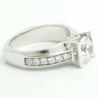 Straight Bar Tension Style Ring 14k White Gold