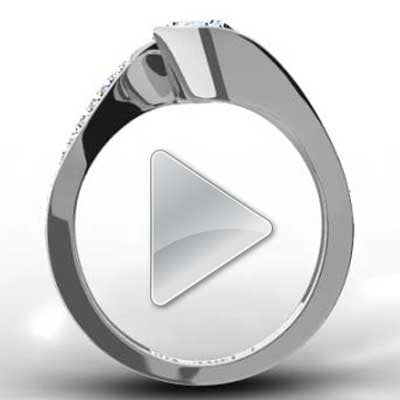 Swirl Style Engagement Ring 14k White Gold E93695