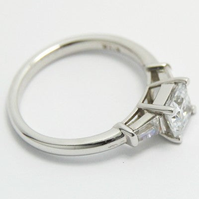 Tapered Baguette Princess Cut Diamond Ring 14k White Gold MER1026P