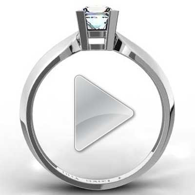 Tapered Knife Edge Engagement Ring 14k White Gold E93244