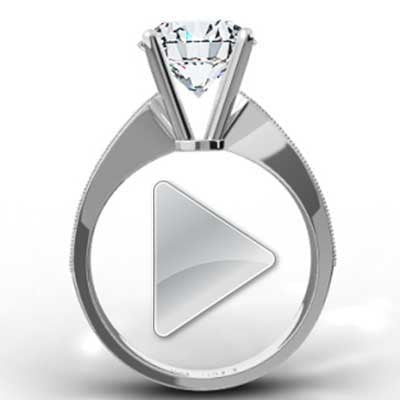 Tapered Style Pave Setting Engagement Setting 14k White Gold E93495