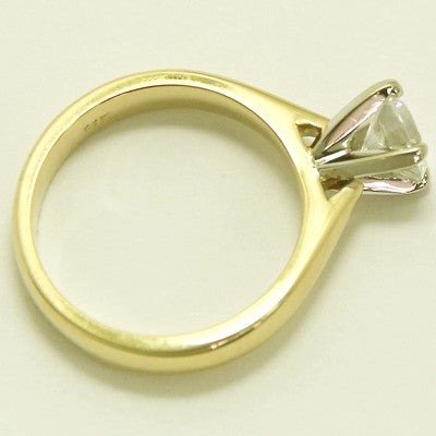 Tapered Solitaire Engagement Ring 14k Yellow Gold