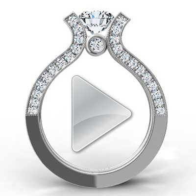 E93830-Two Piece Set Diamond Engagement Ring 14k White Gold
