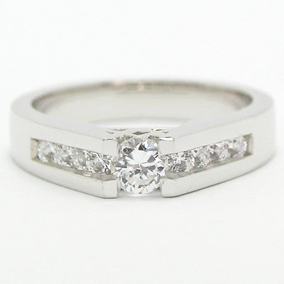 Tension Style Channel Set Diamond Ring 14k White Gold ES93359