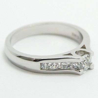 Tension Style Channel Set Engagement Ring 14k White Gold E93348