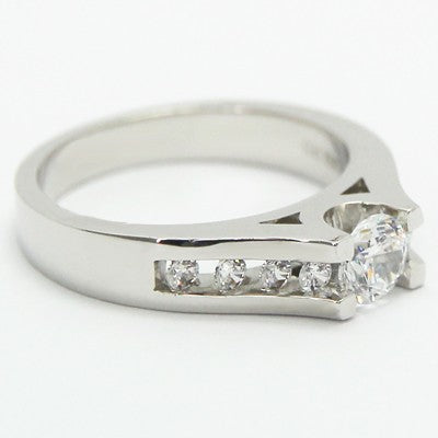 Tension Style Channel Set Engagement Ring 14k White Gold