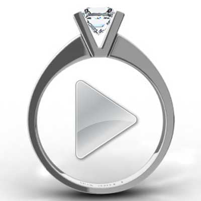 Tension Style Princess Solitaire 14k White Gold E93428