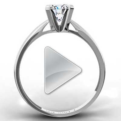 Thin Band Tapered Engagement Ring 14k White Gold E93125