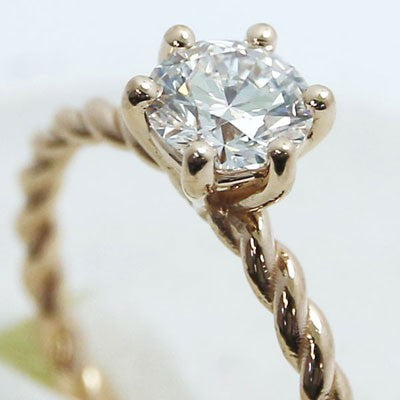 2mm Twist Rope Engagement Ring in 14k Rose Gold MER-07