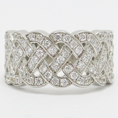 Unique Braided Vintage Design Silver Ring