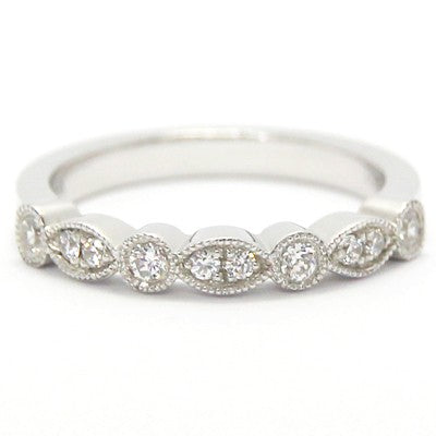 W94232 2.0mm Unique Shaped Wedding Shank 14k White Gold