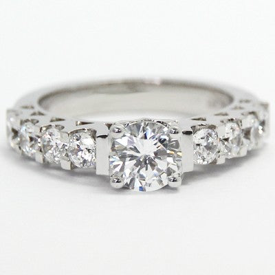 Vintage Style Engagement Ring 14k White Gold