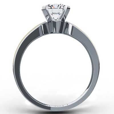 14k White and Yellow Gold Engagement Ring