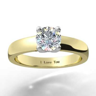 Classic 4 Claw Solitaire Ring 14k Yellow Gold