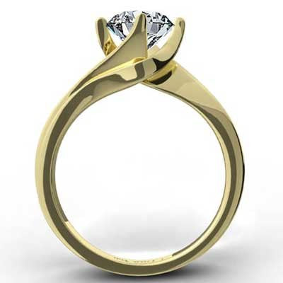 Curved Engagement Ring 14k Yellow Gold E93664Y