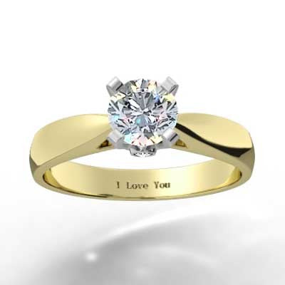 Surprise Diamond Solitaire Ring 14k Yellow Gold