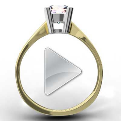 Double Gallery Tapered Engagement Ring 14k Yellow Gold E93241Y