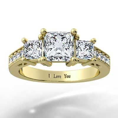 Heart Shaped Filigree Design Engagement Setting 14k Yellow Gold