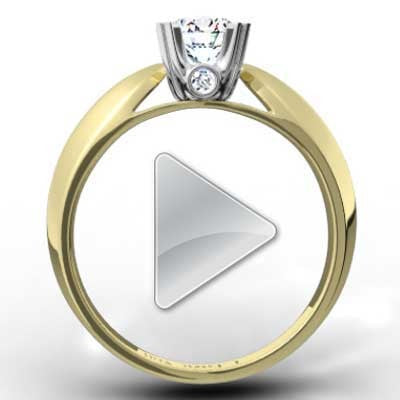 Knife Edge Double Claw Designer Ring 14k Yellow Gold E93245Y