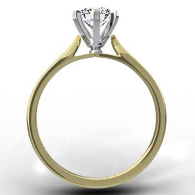 E93416-2Y-Raised 6 Prong Solitaire Setting Engagement Ring 14k Yellow Gold