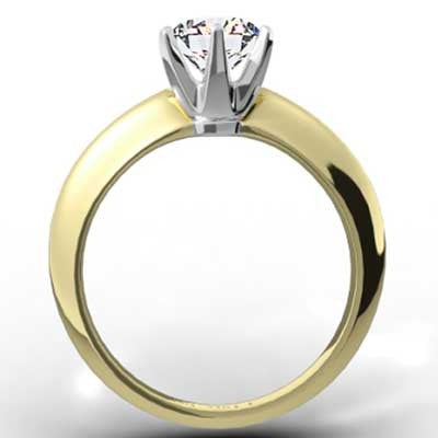 Six Prong Knife Edge Timeless Diamond Ring Setting 14k Yellow Gold E93239Y