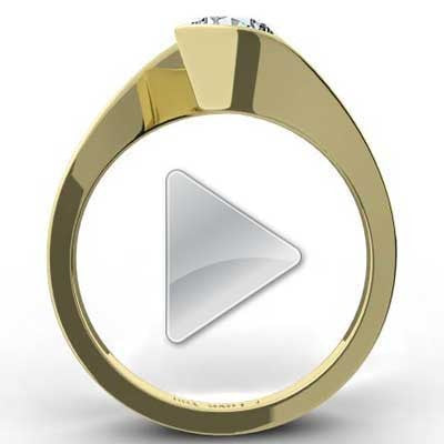 Swirl Style Engagement Ring 14k Yellow Gold