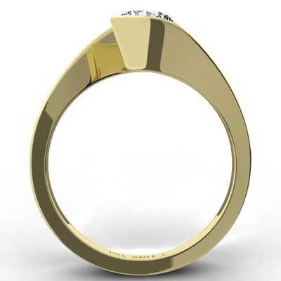 Swirl Style Engagement Ring 14k Yellow Gold E93695Y