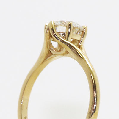 1.8ct Round cut Lab Grown Diamond Ring 14k Yellow Gold LG910 petite claw setting