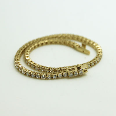 2.00 Carats Lab Grown Diamond Tennis Bracelet 14K Yellow Gold LTB2.00