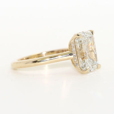 2.5ct Elongated Cushion Cut Lab Grown Diamond Ring 14k Yellow Gold ER-16