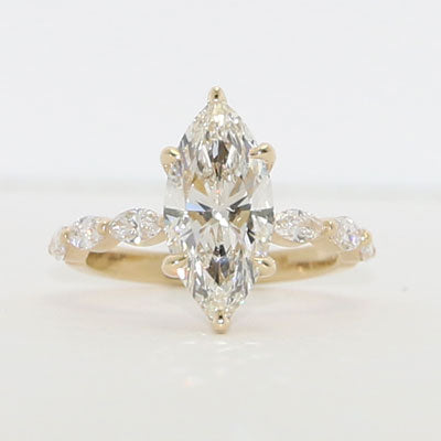2ct Marquise Lab Grown Diamond Engagement Ring 14k Yellow Gold