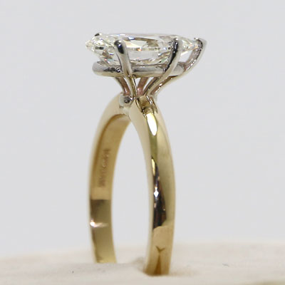 2ct Pear cut Lab Grown Diamond Engagement Ring Solitaire Style 14k Yellow Gold ER-12