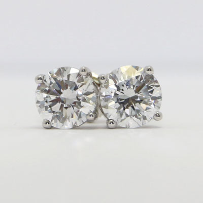 3 Carat TW Lab Grown Diamond Stud Earrings 14K White Gold Screw Back BR3.0LG