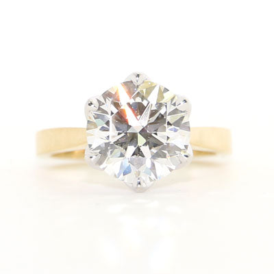 3ct Lab Grown Round cut Diamond Engagement Ring 14k Yellow Gold  LG911