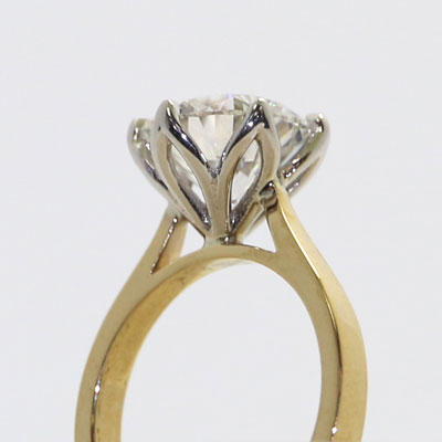 3ct Lab Grown Round cut Diamond Engagement Ring 14k Yellow Gold  LG911