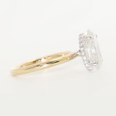 3ct Oval cut Lab Grown Diamond Ring 14k Yellow Gold LG909