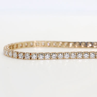 Lab Grown Diamonds Tennis Bracelet 14K Yellow Gold 5.80 Carats TW