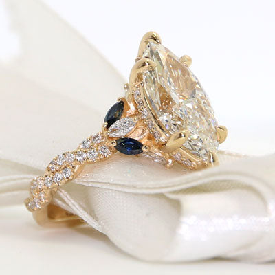 5ct Marquise Lab Grown Diamond Engagement Ring in 14k Yellow Gold ER-11