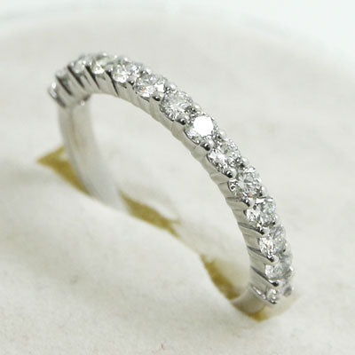 Half Eternity Shared Prongs Diamond Wedding Band 14k White Gold WD5595