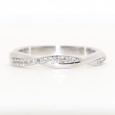 Twist Diamond Wedding Band 14k White Gold WD5562