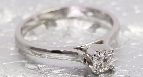 0.25ct Diamond Engagement Ring 14k White Gold E92129-D25