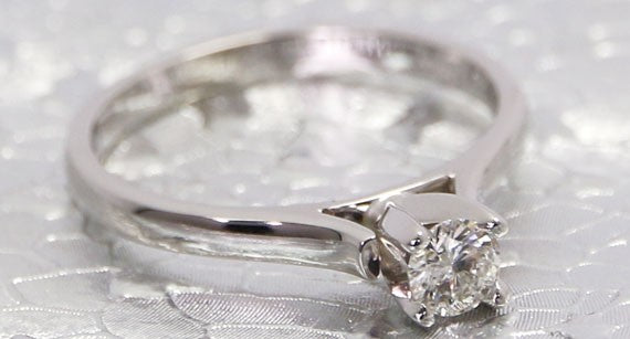 0.25ct Diamond Engagement Ring 14k White Gold 