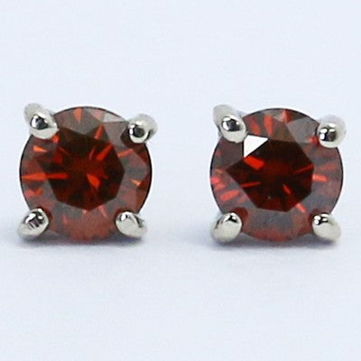 0.30 Carats Red Diamond Studs Earrings 14k White Gold RE30