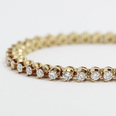 2.00 Carats Claw Set Tennis Bracelet 14K Yellow Gold YTB2