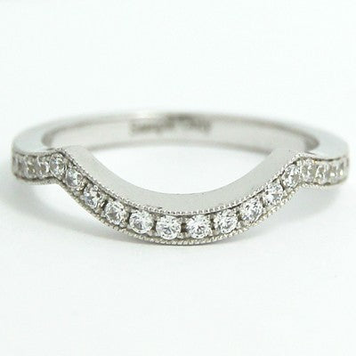 2.0mm Contoured Diamond Wedding Ring 14k White Gold