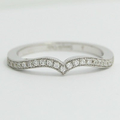 2.0mm Fitted Diamond Wedding Band 14k White Gold