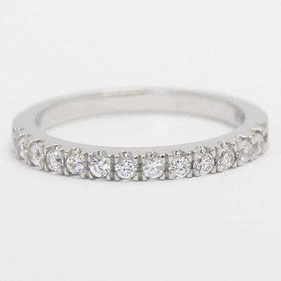 2.0mm French Claw Diamond Wedding Band 14k White Gold
